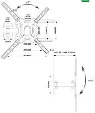 Кронштейн для ТВ КБ-01-85 черный, Беларусь