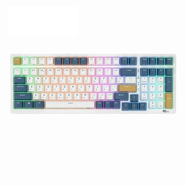 Клавиатура игровая Royal Kludge RK98 Brown switch (белая, синяя)