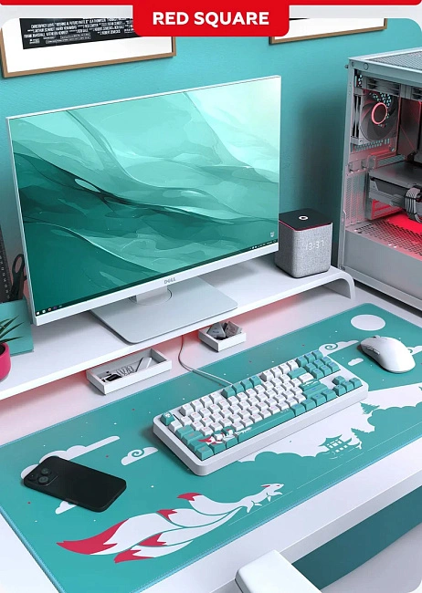 Клавиатура игровая проводная Red Square Alumix TKL Classic Kitsune g3ms Aquamarine RSQ-20052 (белая)