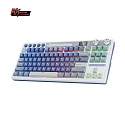 Клавиатура игровая Royal Kludge RK M87 Cream switch (белая,синяя)