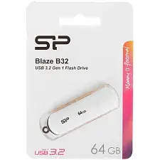 USB флеш-накопитель 64GB Silicon-Power USB3.2 Gen1,Blaze B32, White