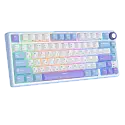 Клавиатура игровая проводная Royal Kludge R75 Silver switch (белая, сиреневая)