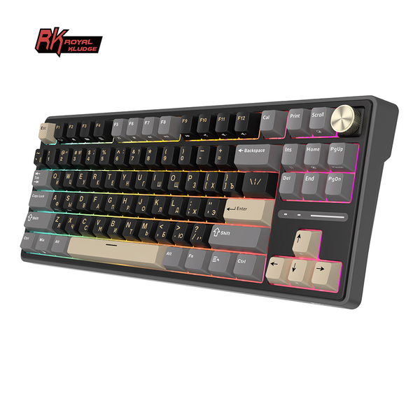 Клавиатура игровая проводная Royal Kludge RK R87 Cream switch (черная,серая,бежевая)