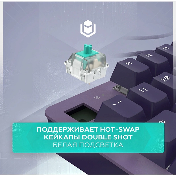 Клавиатура игровая проводная IO by Red Square Typex v2 g3ms Sapphire io215 (фиолетовая)