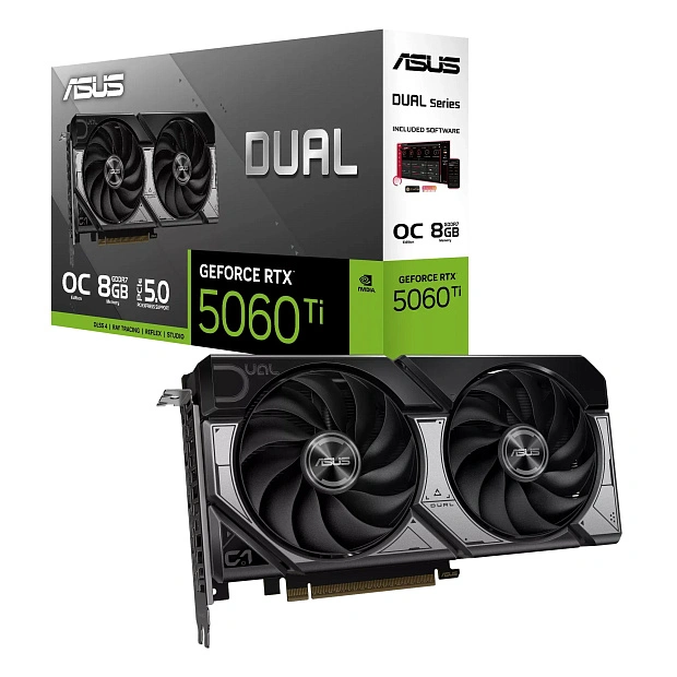 Видеокарта ASUS DUAL RTX 5060 Ti OC 8GB GDDR7 (DUAL-RTX5060TI-O8G)