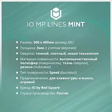 Коврик для мыши IO by Red Square MP Mint Lines XL, 90x40 см (мятный)