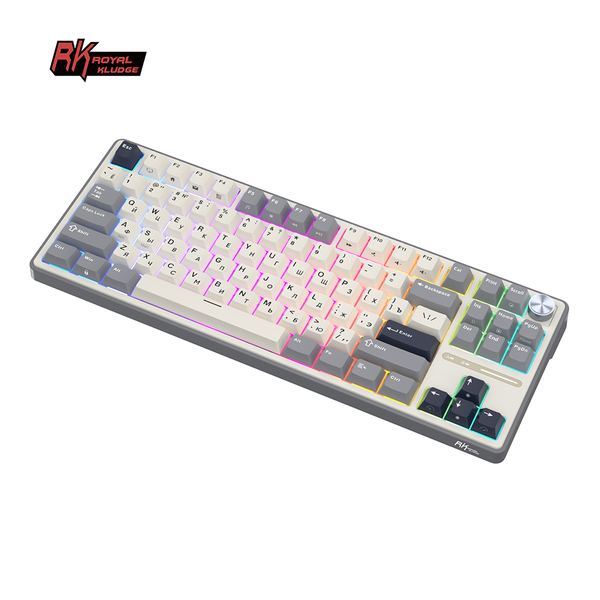 Клавиатура игровая проводная Royal Kludge RK R87 Brown switch (серая,бежевая)