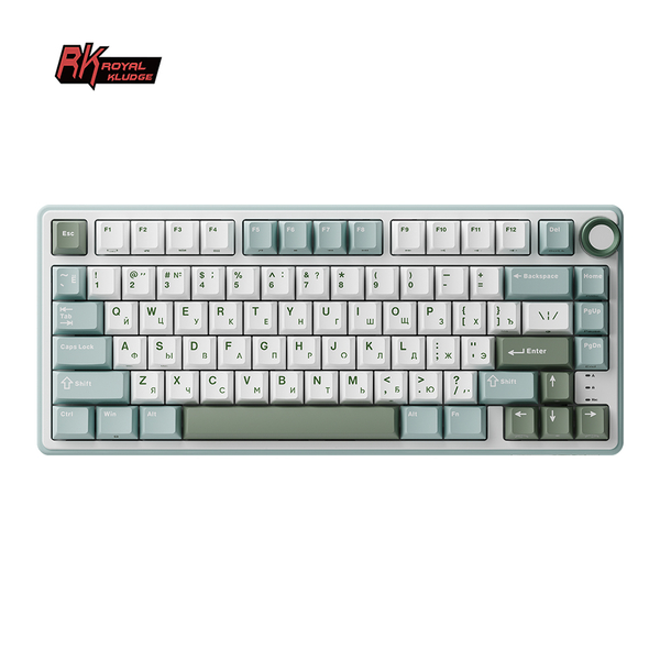 Клавиатура игровая проводная Royal Kludge R75 Silver switch (белая,зеленая)