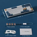 Клавиатура игровая Royal Kludge RK98 Brown switch (белая, синяя)