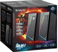 Акустическая система 2.0 Defender Solar 3,10Вт, BT Light, 65103, черный