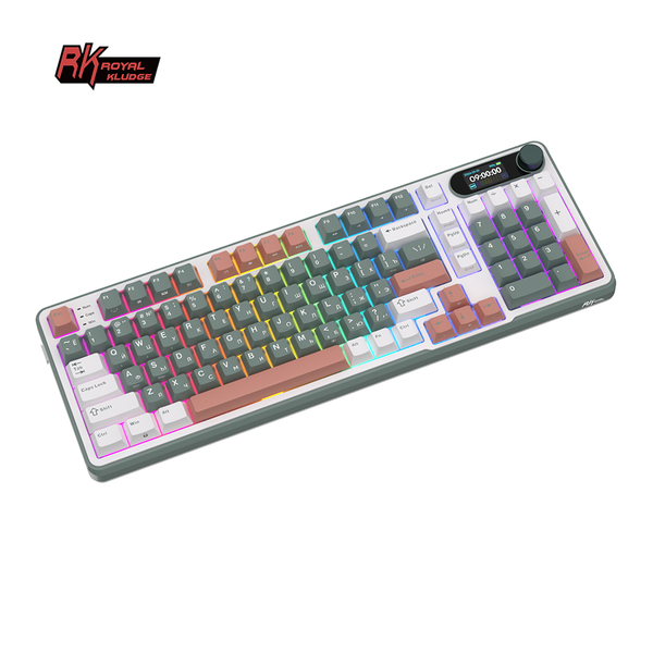 Клавиатура игровая Royal Kludge RK-S98 Brown switch (белая, зеленая)