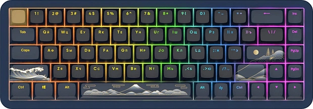 Клавиатура игровая проводная Red Square Alumix 68 Yotei + коврик g3ms Magnetite RSQ-20060 (синяя)