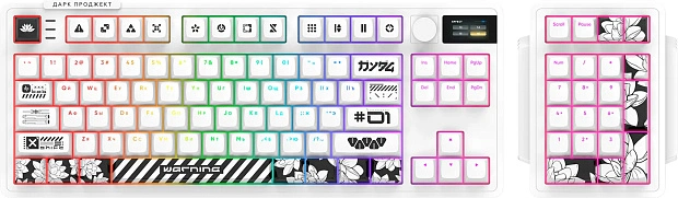 Клавиатура игровая проводная Дарк Проджект KD87A+Numpad DP-KD-87A-000102-GMS g3ms Moonstone (белая)