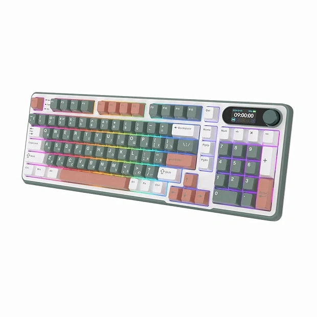 Клавиатура игровая Royal Kludge RK-S98 Chartreuse switch (белая,зеленая)