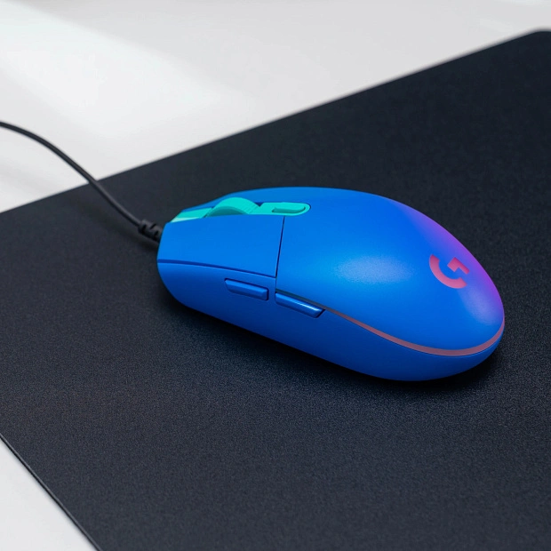 Мышь игровая проводная Logitech G102 Lightsync, 910-005810 (синяя)