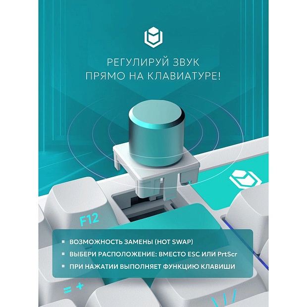 Клавиатура игровая беспроводная IO by Red Square Type 84 Pro g3ms Aquamarine io2011 (белая)