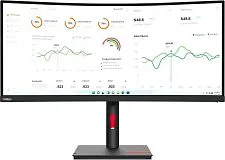 Монитор Lenovo ThinkVision T34w-30, 34" 4K Curved, DP, USB TypeC, Ethernet 63D4GAT1EU, Китай