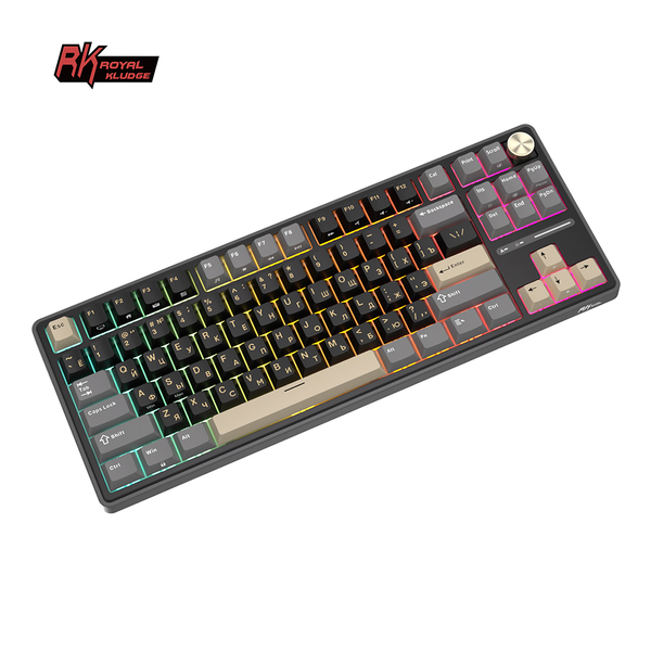 Клавиатура игровая проводная Royal Kludge RK R87 Cream switch (черная,серая,бежевая)