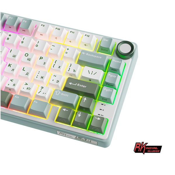 Клавиатура игровая проводная Royal Kludge R75 Silver switch (белая,зеленая)