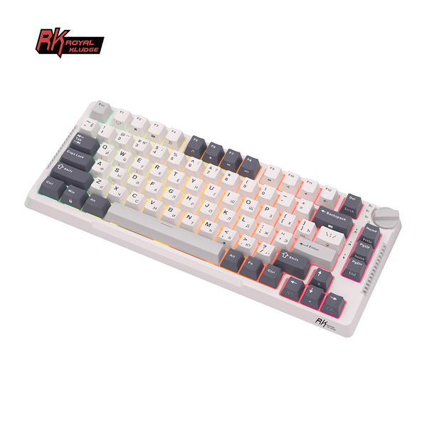 Клавиатура игровая Royal Kludge RK-H81 White Night Cyan switch(белая)
