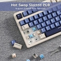 Клавиатура игровая Royal Kludge RK S85 Horizon Beige switch (белая,синяя)