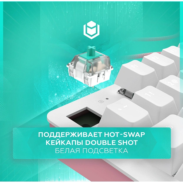 Клавиатура игровая проводная IO by Red Square Typex v2 g3ms Sapphire io217 (розовое золото) 