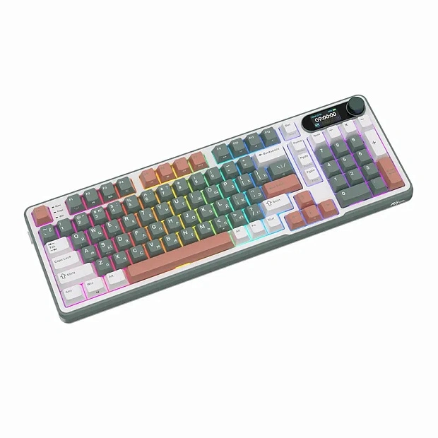 Клавиатура игровая Royal Kludge RK-S98 Chartreuse switch (белая,зеленая)