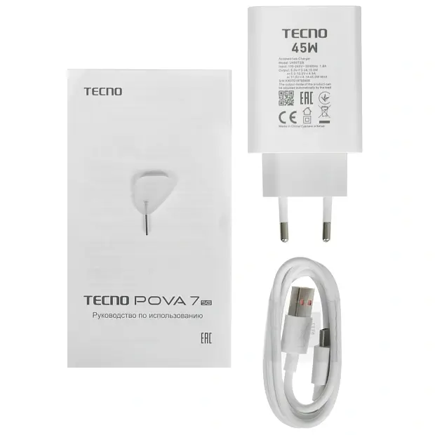 Смартфон Tecno POVA 7 5G 8/256GB Geek Black, LJ7, индустриальный черный