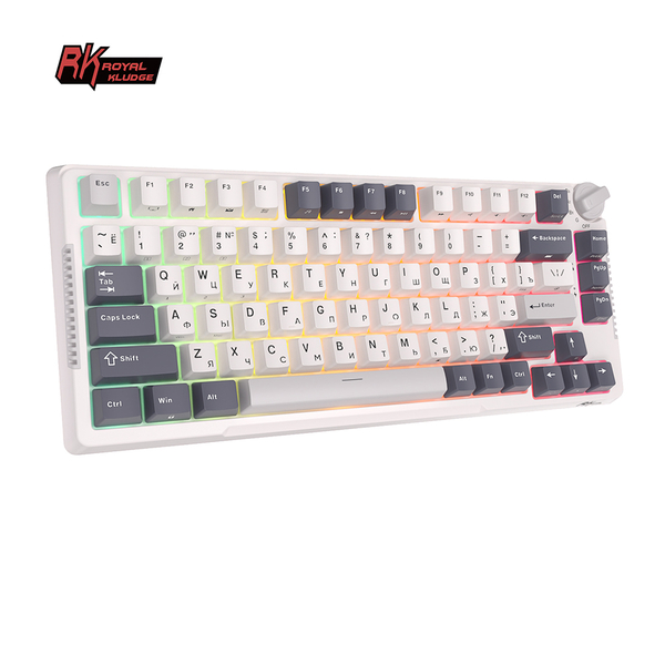 Клавиатура игровая Royal Kludge RK-H81 White Night Cyan switch(белая)