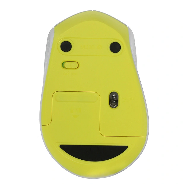 Мышь беспроводная Logitech M330 Silent Plus, 910-004926 (белая, желтая)