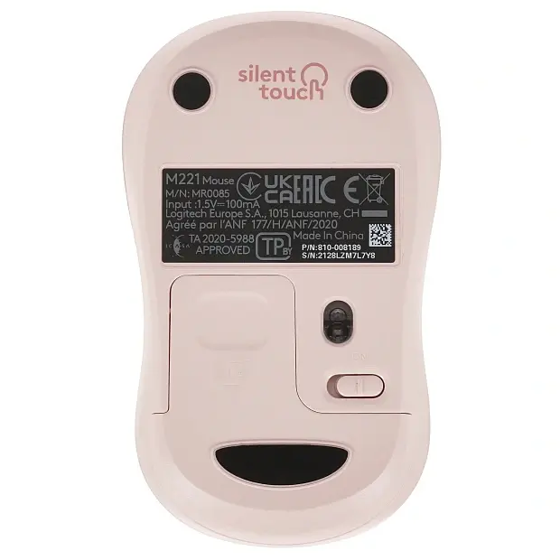 Мышь беспроводная  Logitech M221 Silent (910-006091), розовый