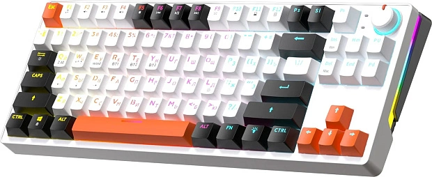 Клавиатура игровая JEGG ZA87 Pro White,black,orange, TNT Yellow (белая)