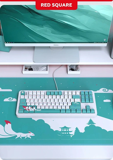 Клавиатура игровая проводная Red Square Alumix TKL Classic Kitsune g3ms Aquamarine RSQ-20052 (белая)