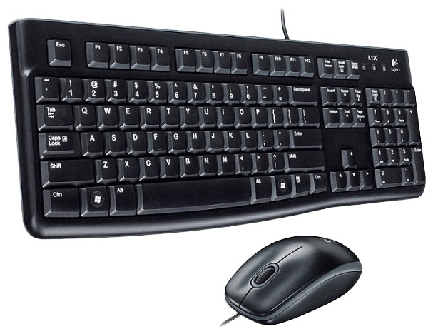 Комплект клавиатура проводная+мышь Logitech МК120 Corded Combo 920-002561 (черный)