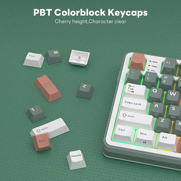 Клавиатура игровая Royal Kludge RK-S98 Chartreuse switch (белая,зеленая)