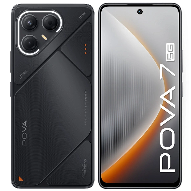Смартфон Tecno POVA 7 5G 8/256GB Geek Black, LJ7, индустриальный черный