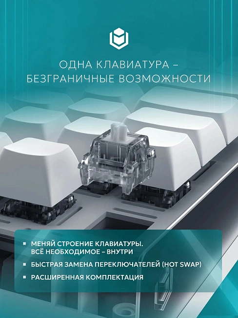 Клавиатура игровая проводная IO by Red Square Type 84 Magnetic g3ms Magnetite Ice io291 (белая)