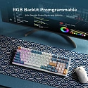 Клавиатура игровая Royal Kludge RK98 Brown switch (белая, синяя)