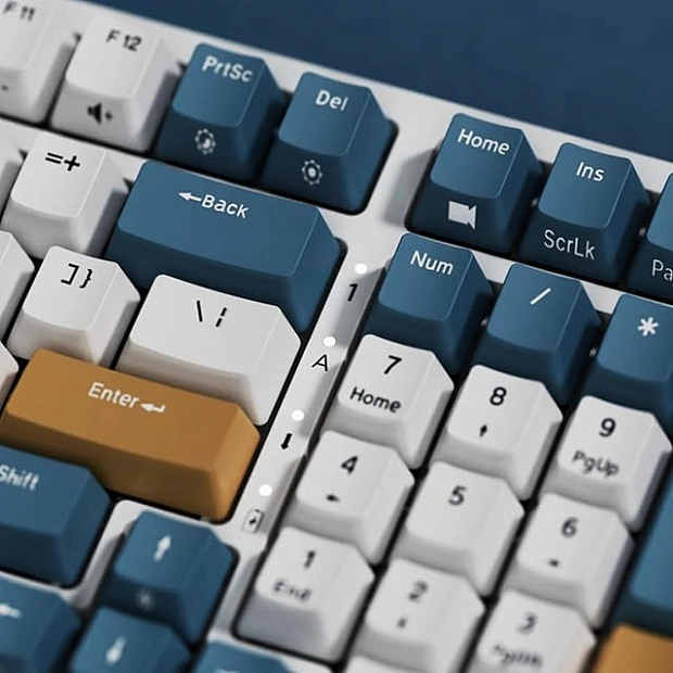 Клавиатура игровая Royal Kludge RK98 Brown switch (белая, синяя)