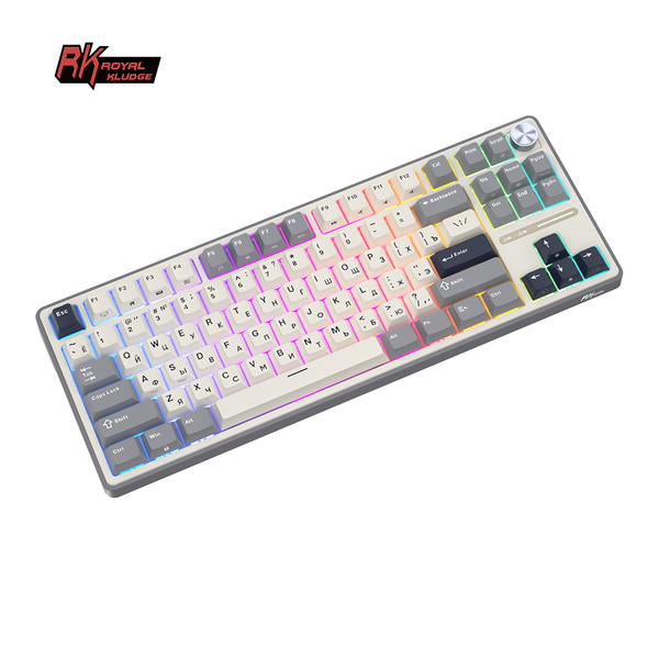 Клавиатура игровая проводная Royal Kludge RK R87 Brown switch (серая,бежевая)