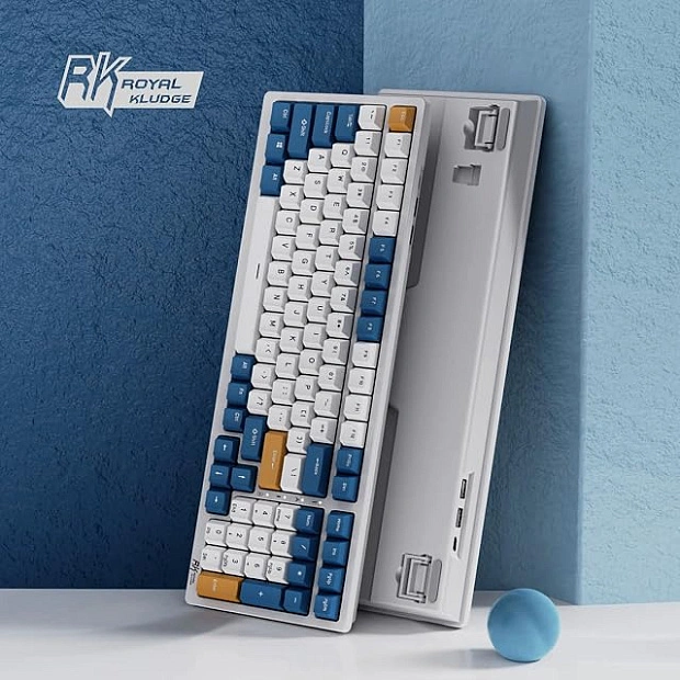 Клавиатура игровая Royal Kludge RK98 Brown switch (белая, синяя)