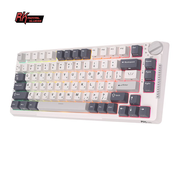 Клавиатура игровая Royal Kludge RK-H81 White Night Cyan switch(белая)