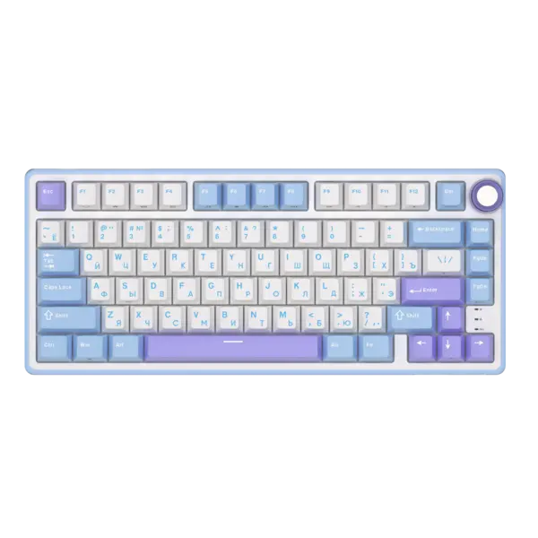 Клавиатура игровая проводная Royal Kludge R75 Silver switch (белая, сиреневая)