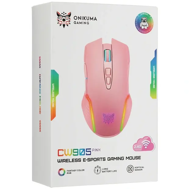 Мышь игровая проводная/беспроводная Onikuma CW905 P (розовая)