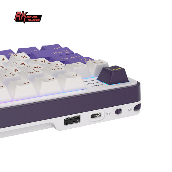 Клавиатура игровая Royal Kludge RK-S98 Chartreuse switch (белая,фиолетовая)