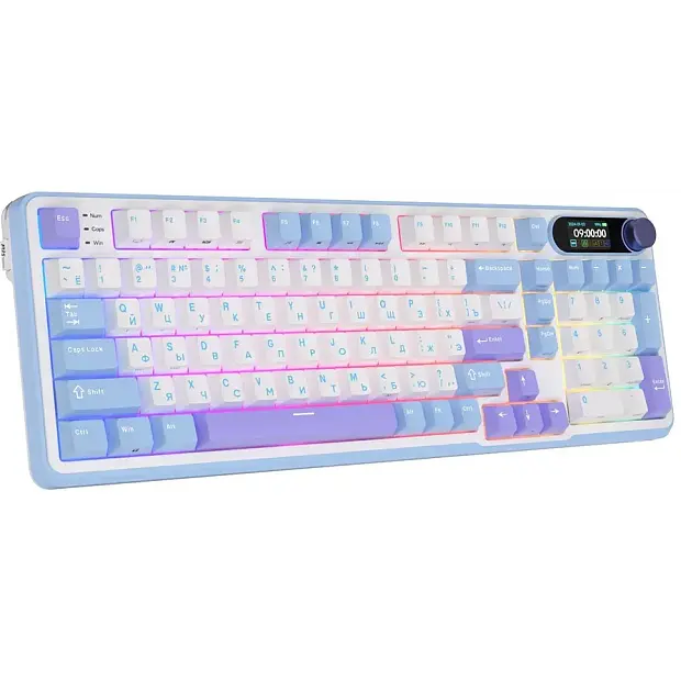 Клавиатура игровая Royal Kludge RK-S98 Cream switch (голубая/фиолетовая)