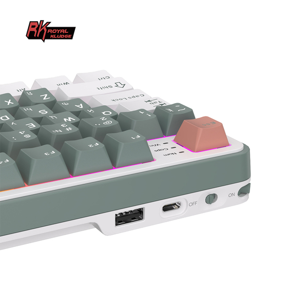 Клавиатура игровая Royal Kludge RK-S98 Brown switch (белая, зеленая)