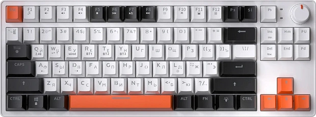 Клавиатура игровая JEGG ZA87 Pro White,black,orange, TNT Yellow (белая)