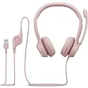 Наушники проводные Logitech H390 (981-001283), розовый