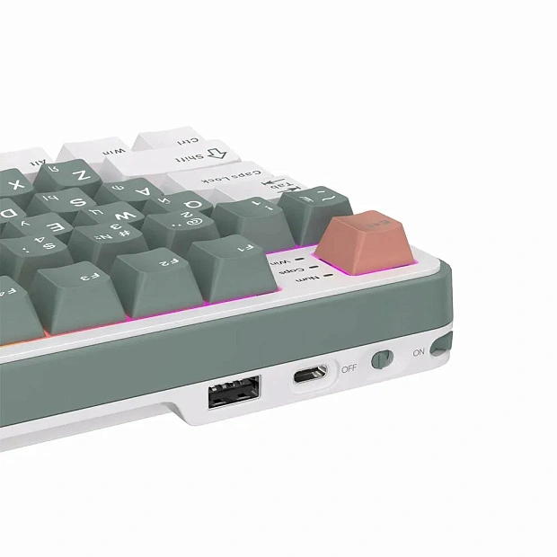 Клавиатура игровая Royal Kludge RK-S98 Chartreuse switch (белая,зеленая)